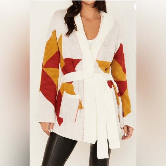 EUC- Jen’s Pirate Booty Freedom Star Cardigan with Belt - Picture 10 of 10